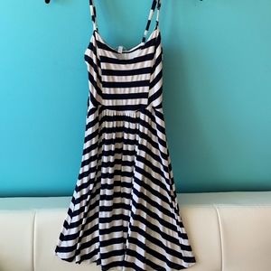 Navy and white stripped dress
